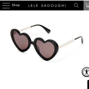 Lele Sadoughi Jet Pearl Arm Sweetheart  Sunglasses